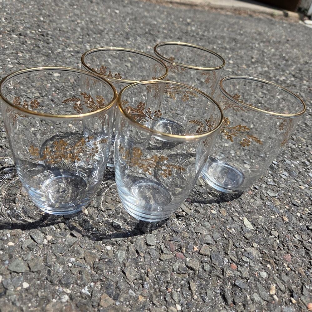 Hand Crafted Gold and Gray Drinkware Set